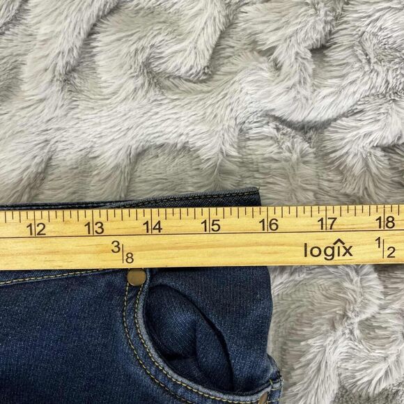 Pajama Jeans Womens Med Bootcut Blue Stretch Denim Faux Fly Pull On Drawstring - Picture 6 of 9